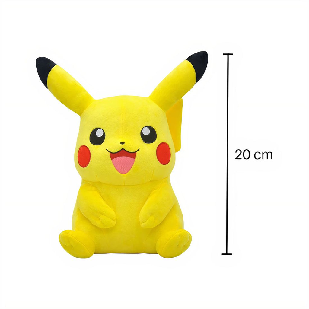 Peluche pokémon - pikachu assis sourire joyeux