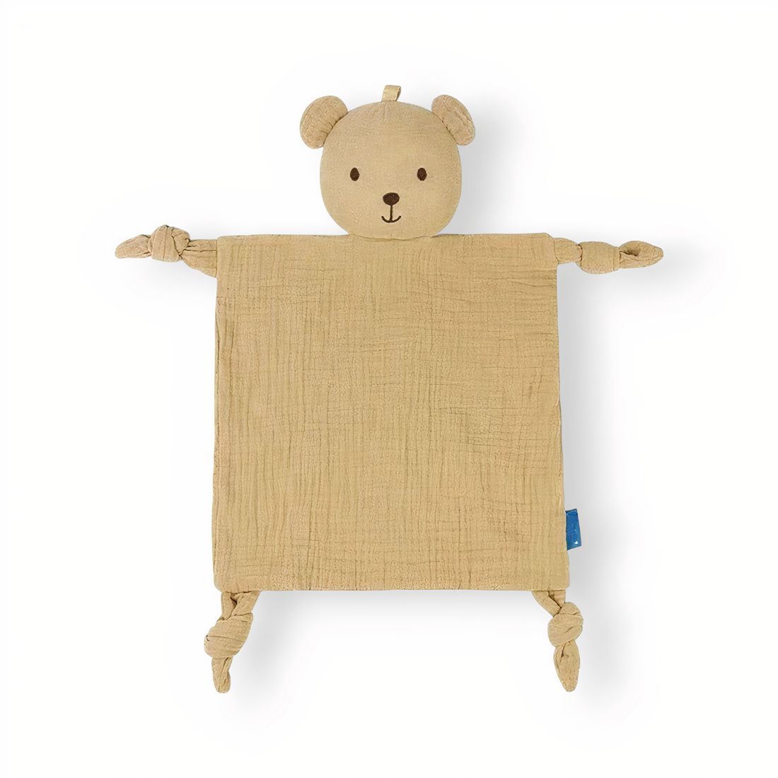 Peluche doudou ours beige en gaze de coton