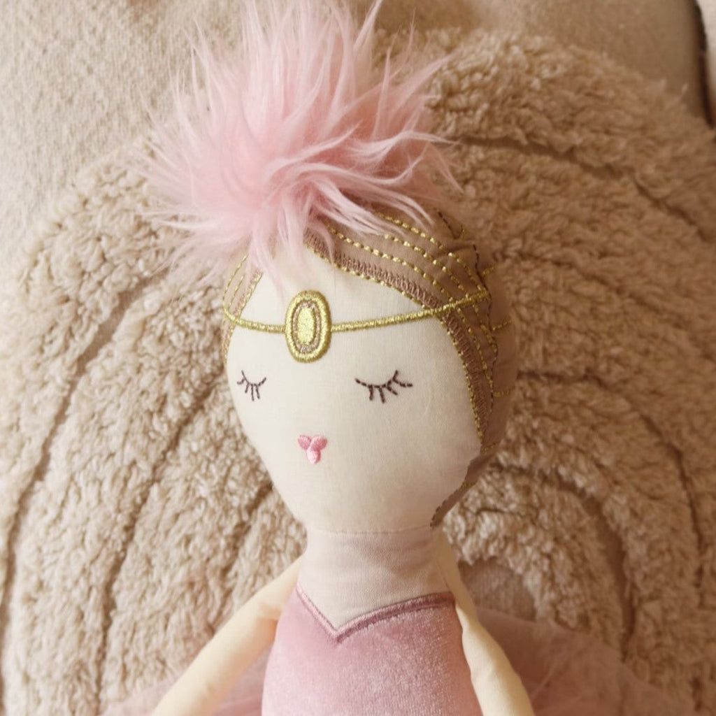 Roze ballerina-pop met tule rok, 50 cm