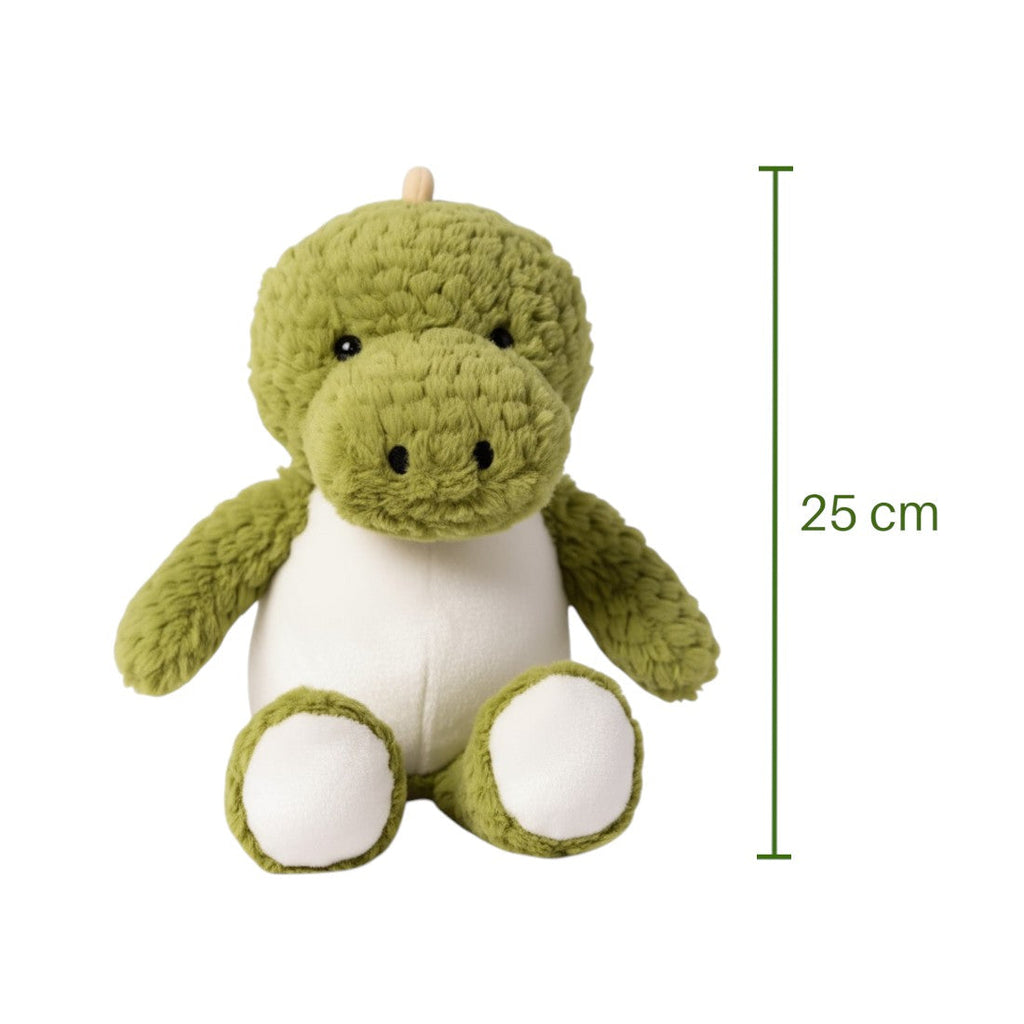 Groen-crème dinosaurusknuffel