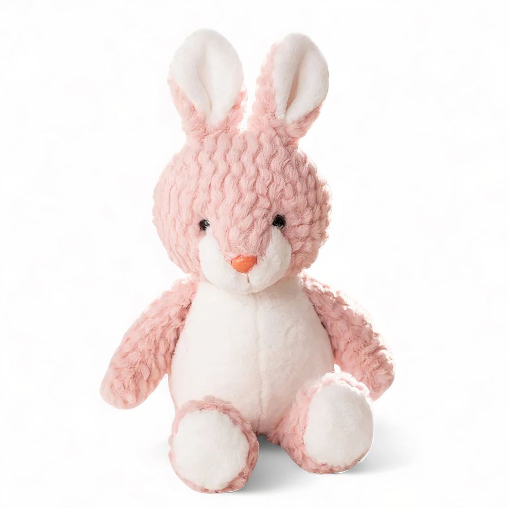 Roze-witte konijnenknuffel, 30–35 cm