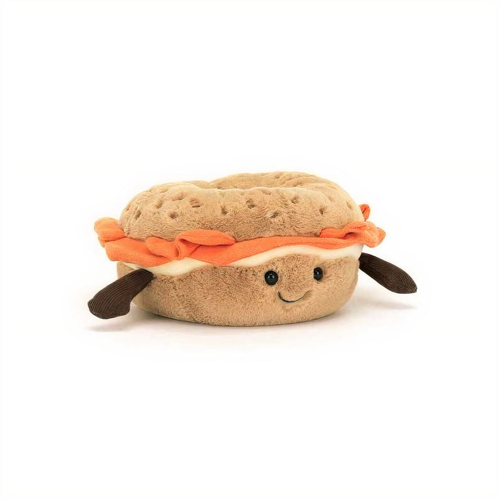 Peluche petit dej' kawaii bagel au saumon