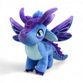 Violette feeëndraakknuffel met vlindervleugels, 25–30 cm