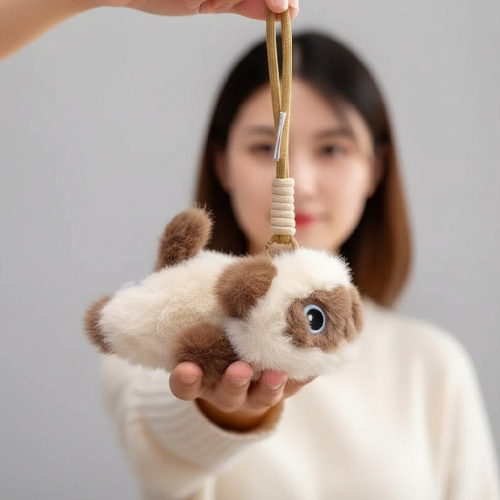 Liggende kattenknuffel – 3 modellen, 17–40 cm