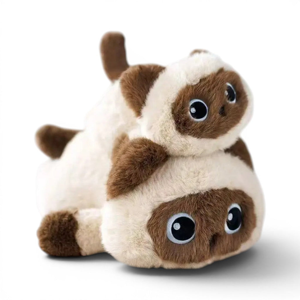 Liggende kattenknuffel – 3 modellen, 17–40 cm