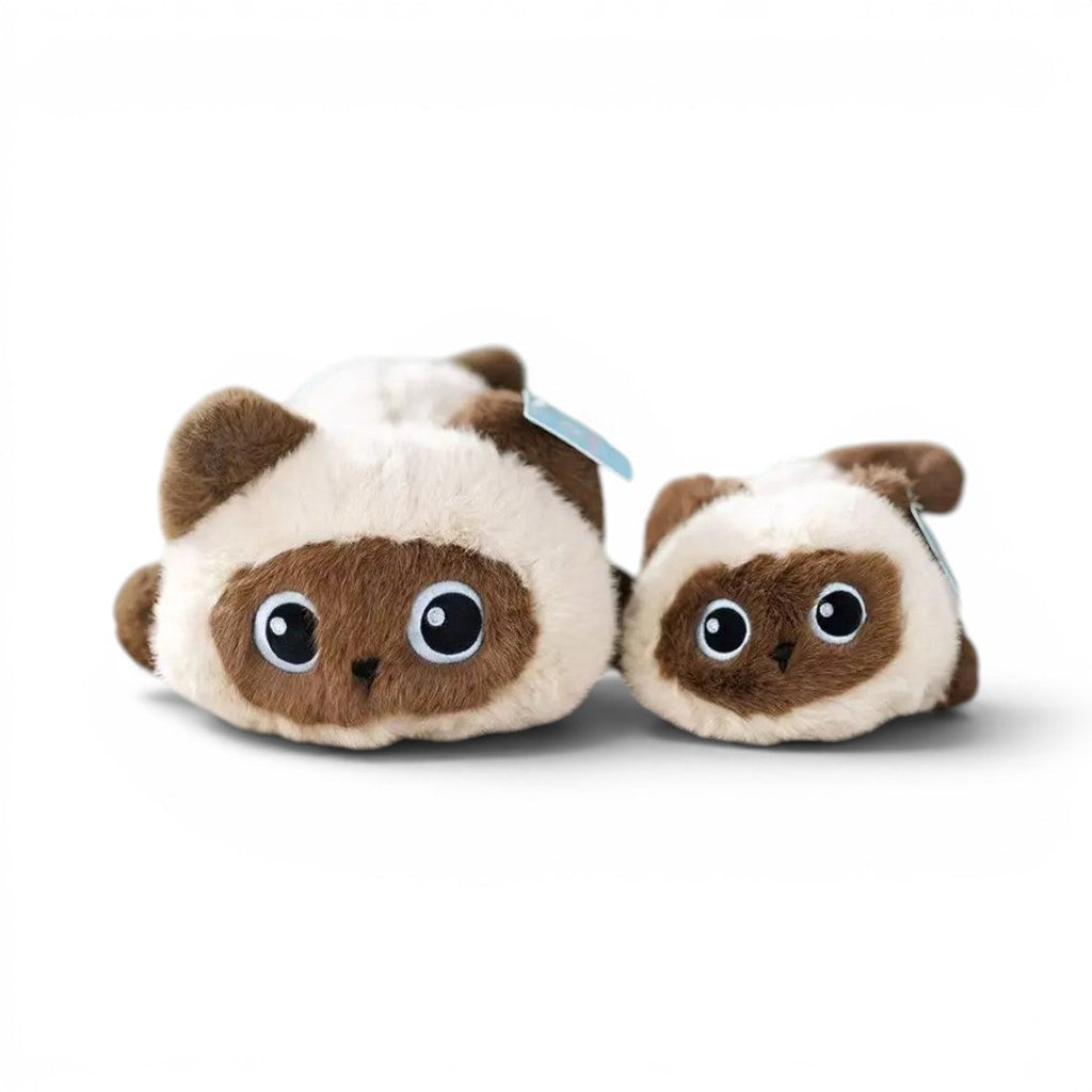 Liggende kattenknuffel – 3 modellen, 17–40 cm
