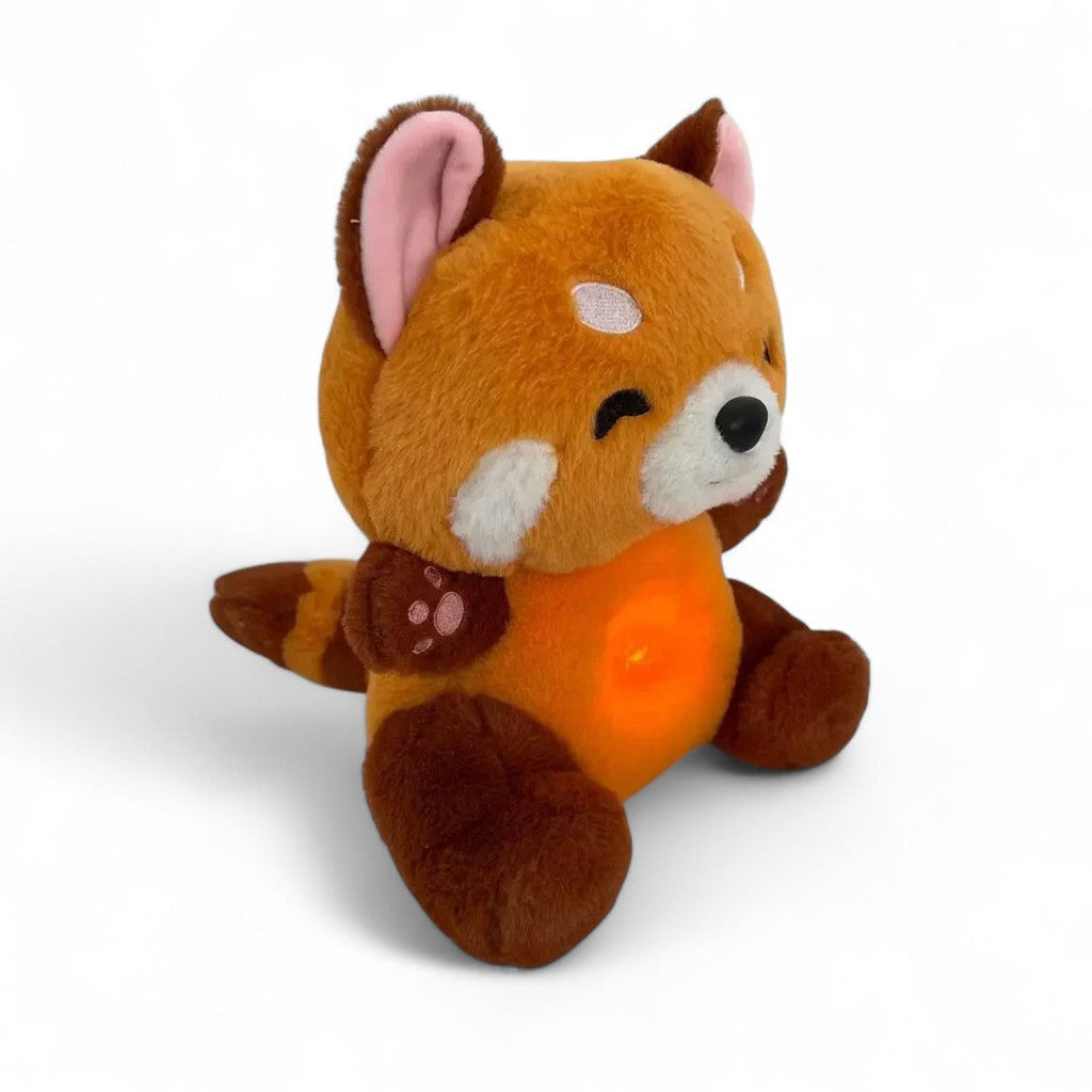 Elektronische rode-pandaknuffel met ademhaling en licht, 30–35 cm