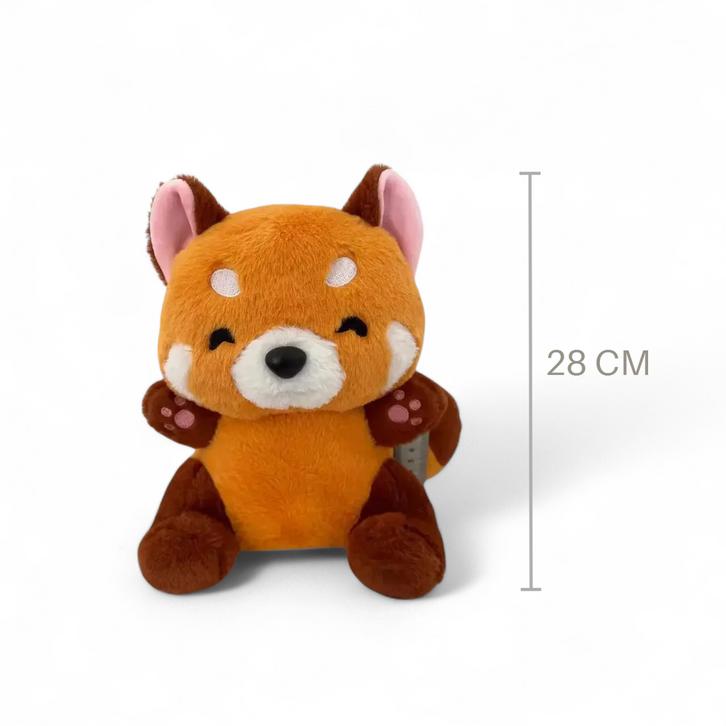 Elektronische rode-pandaknuffel met ademhaling en licht, 30–35 cm