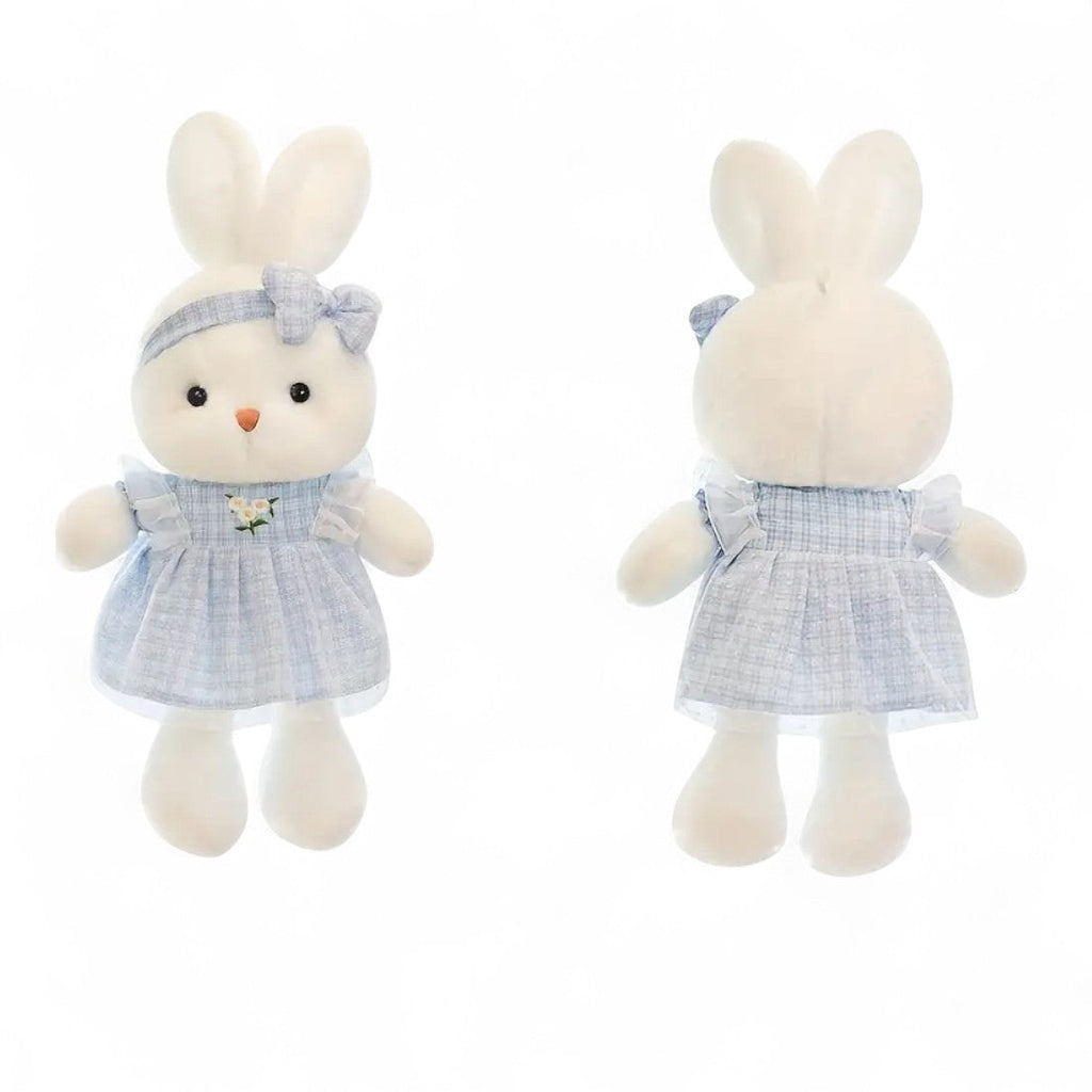 Adorable lapin en peluche avec robe à fleurs