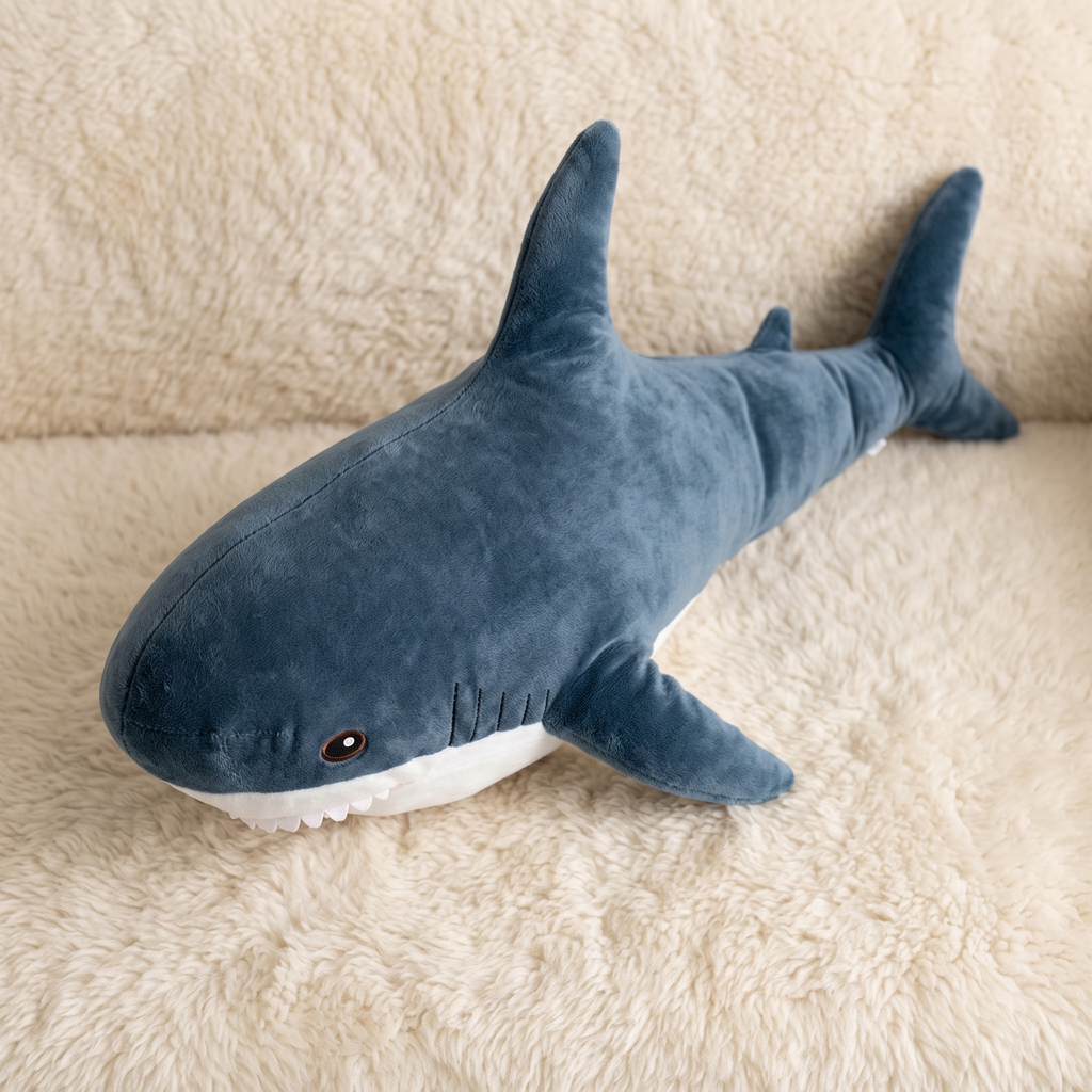 Peluche Requin Bleu Gris à Câliner