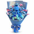 Knuffelboeket met Stitch en bloemen