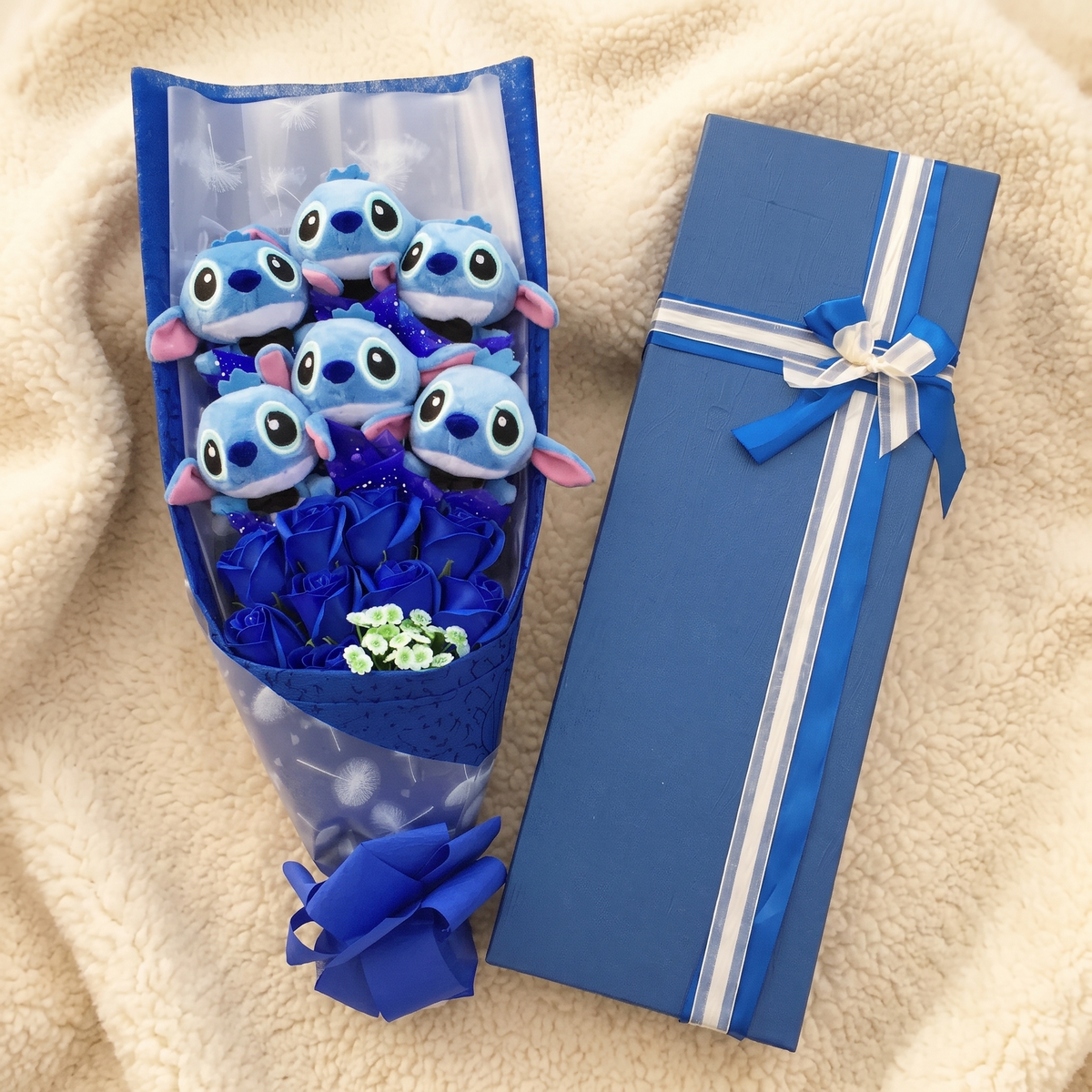 Bouquet Peluche Stitch Gentleman 6 Pièces