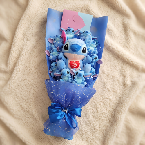 Bouquet Peluche Stitch I Love You