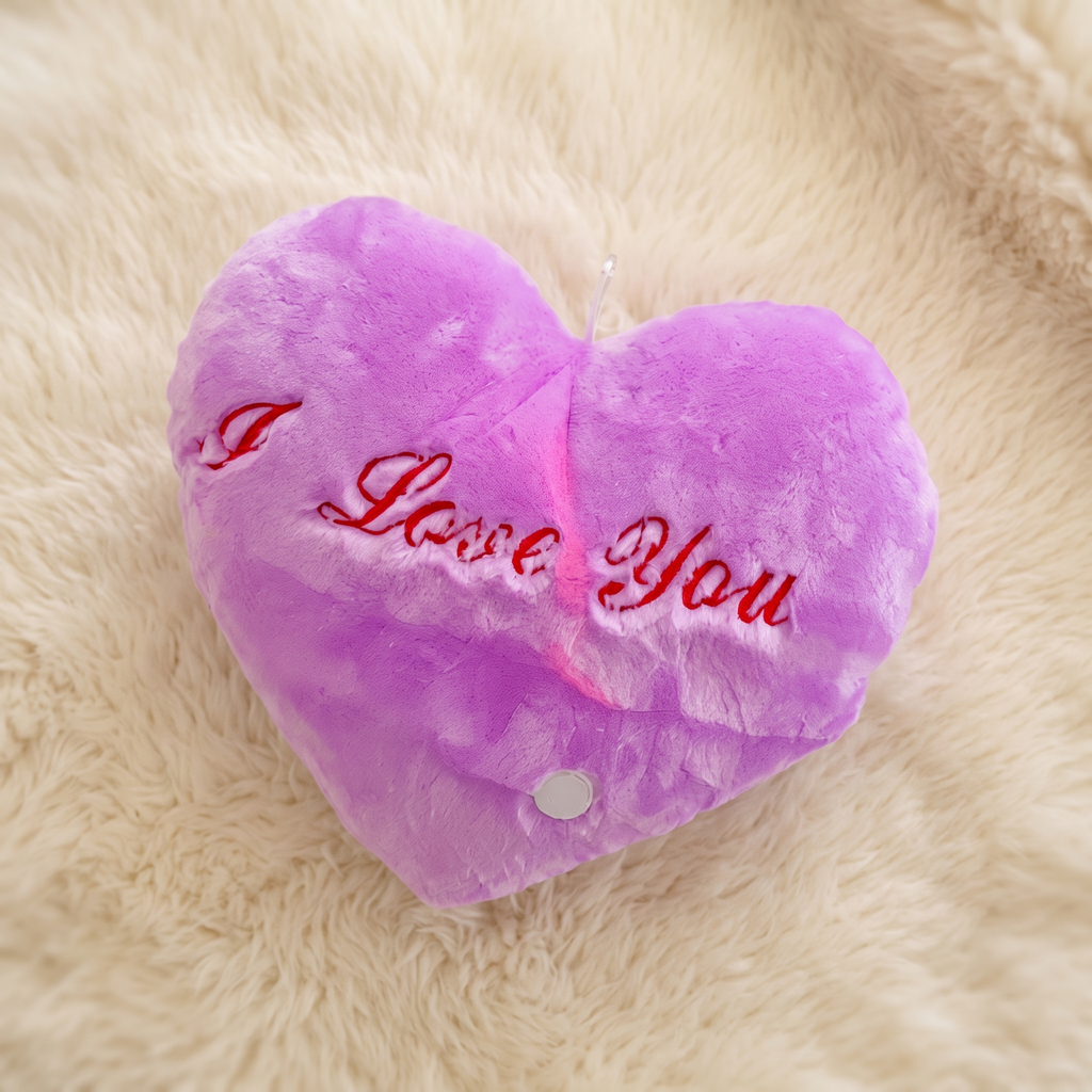 Coussin Cœur Violet I Love You