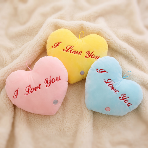 Coussin Lumineux Cœur I Love You