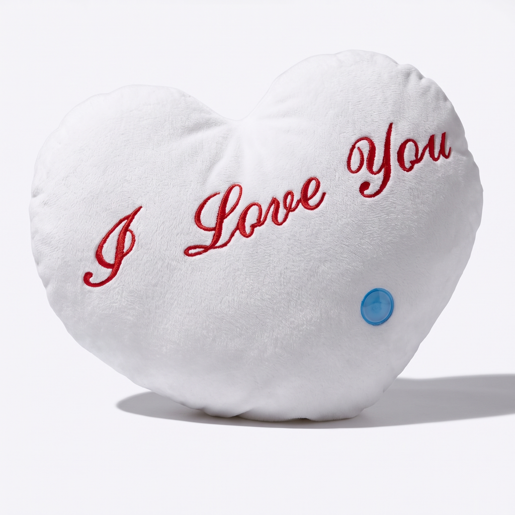 Coussin Peluche Cœur I Love You