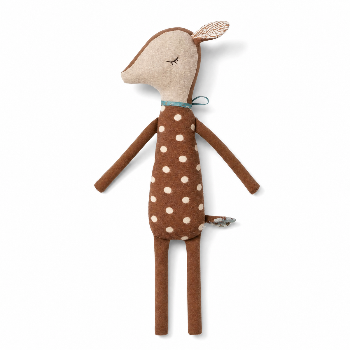 Doudou Cerf en Robe à Pois