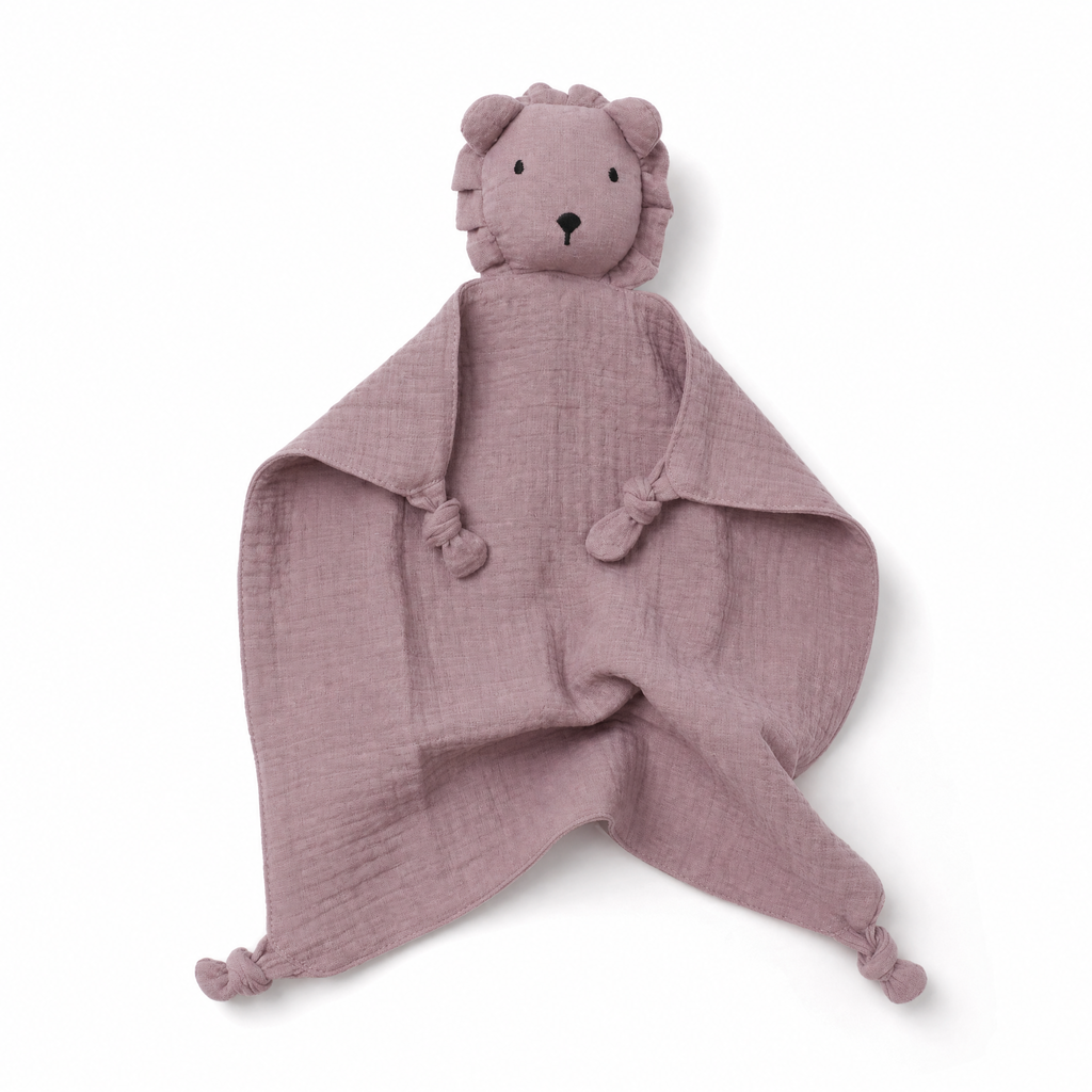 Doudou Lion en Mousseline Double Gaze