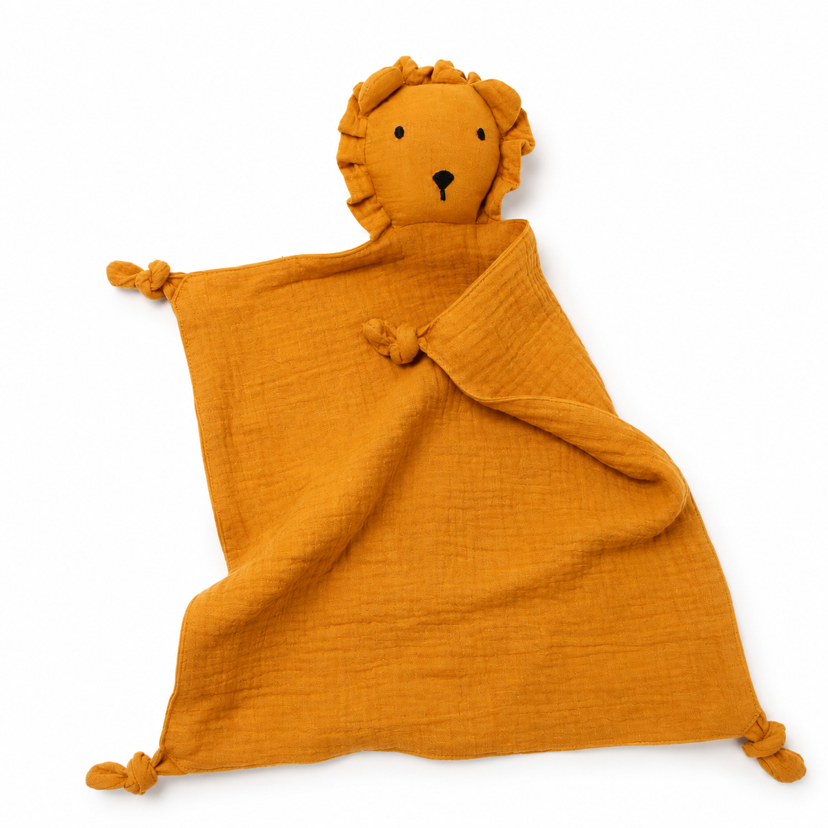 Doudou Lion en Mousseline Double Gaze