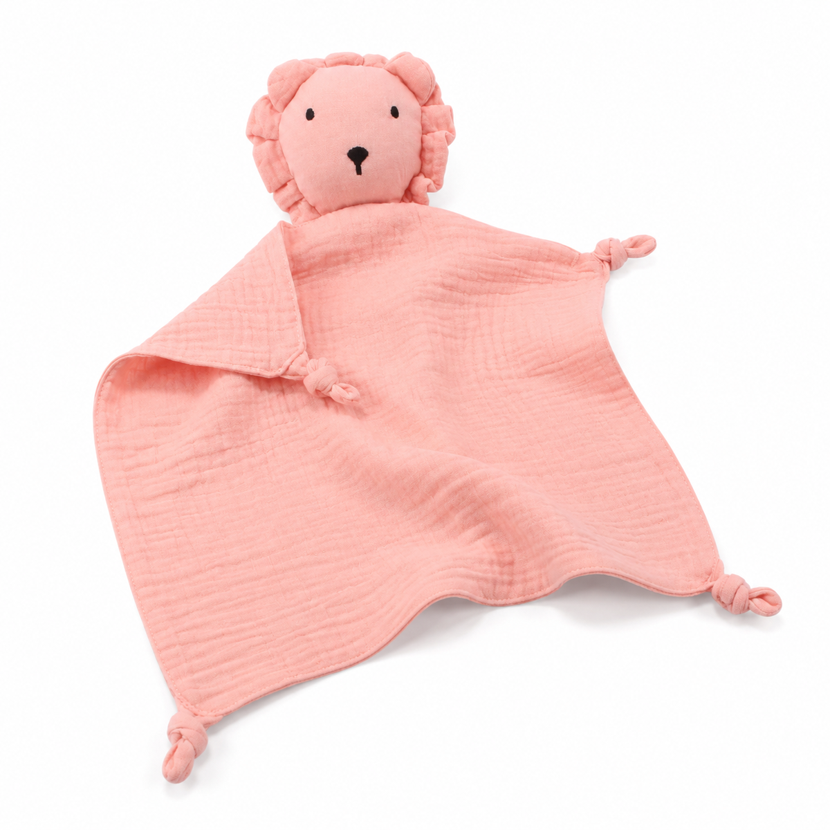 Doudou Lion en Mousseline Double Gaze
