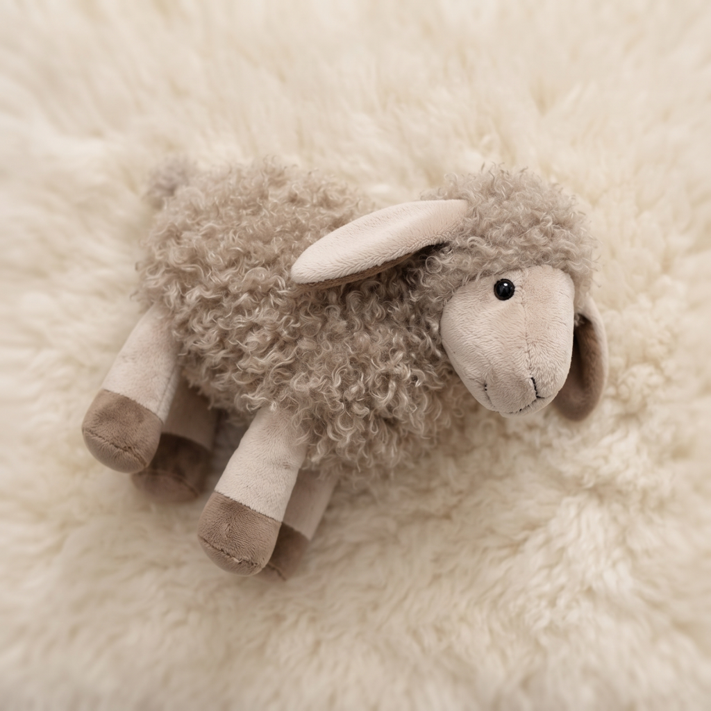 Grijze schapenknuffel van katoen, 22 of 33 cm