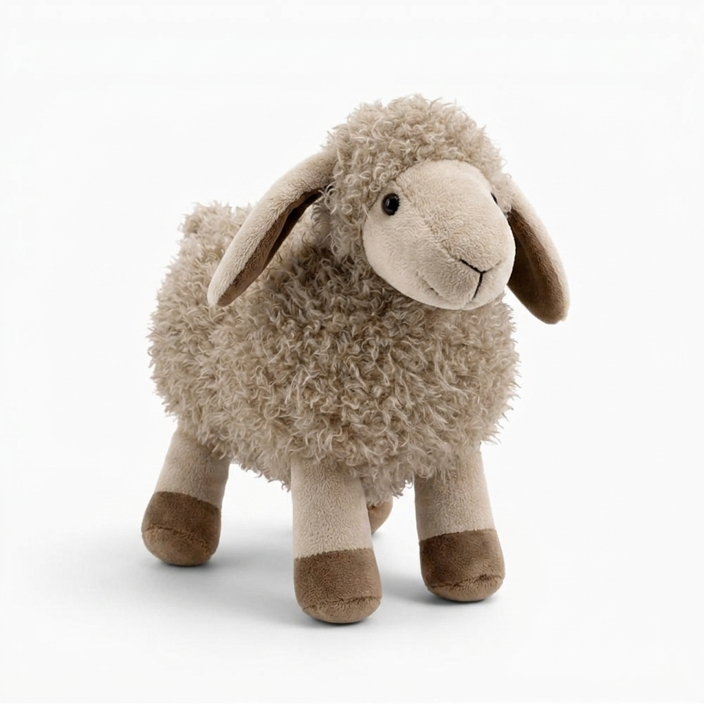 Grijze schapenknuffel van katoen, 22 of 33 cm