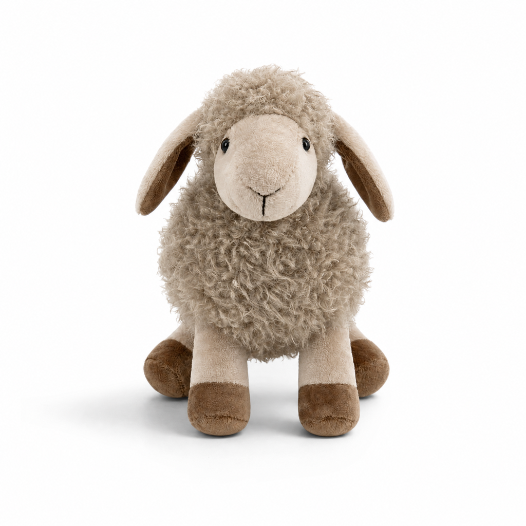 Grijze schapenknuffel van katoen, 22 of 33 cm
