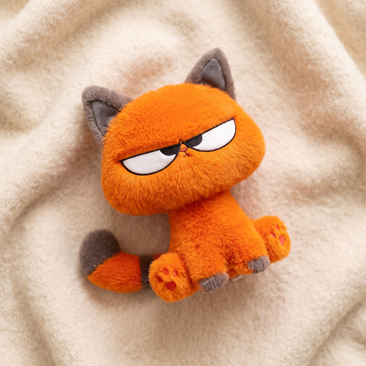 Peluche Chat Grincheux Orange Kawaii
