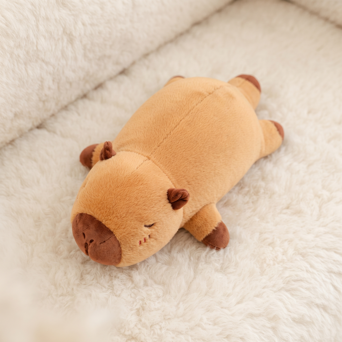 Peluche Coussin Capybara Allongé Doux