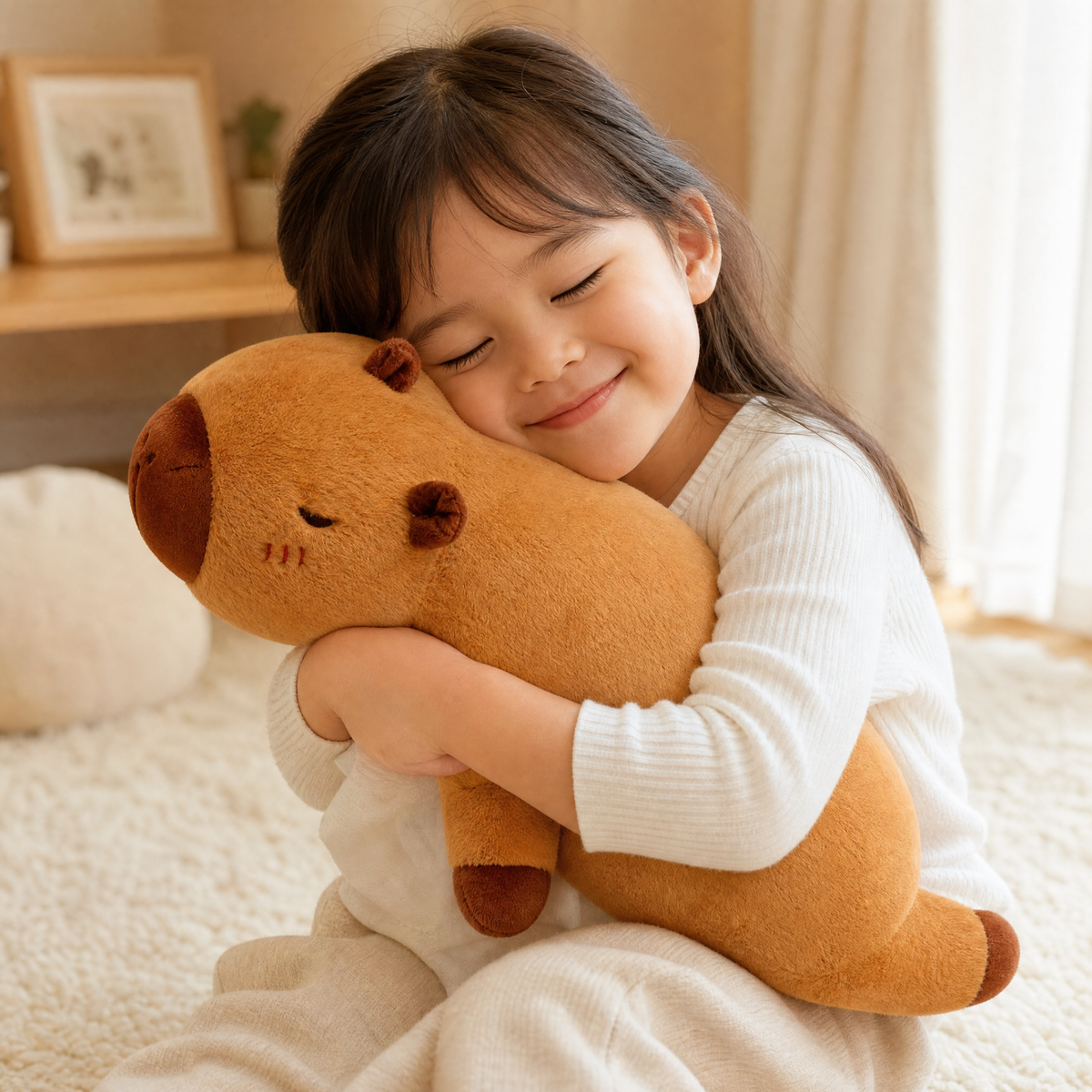 Peluche Coussin Capybara Allongé Doux