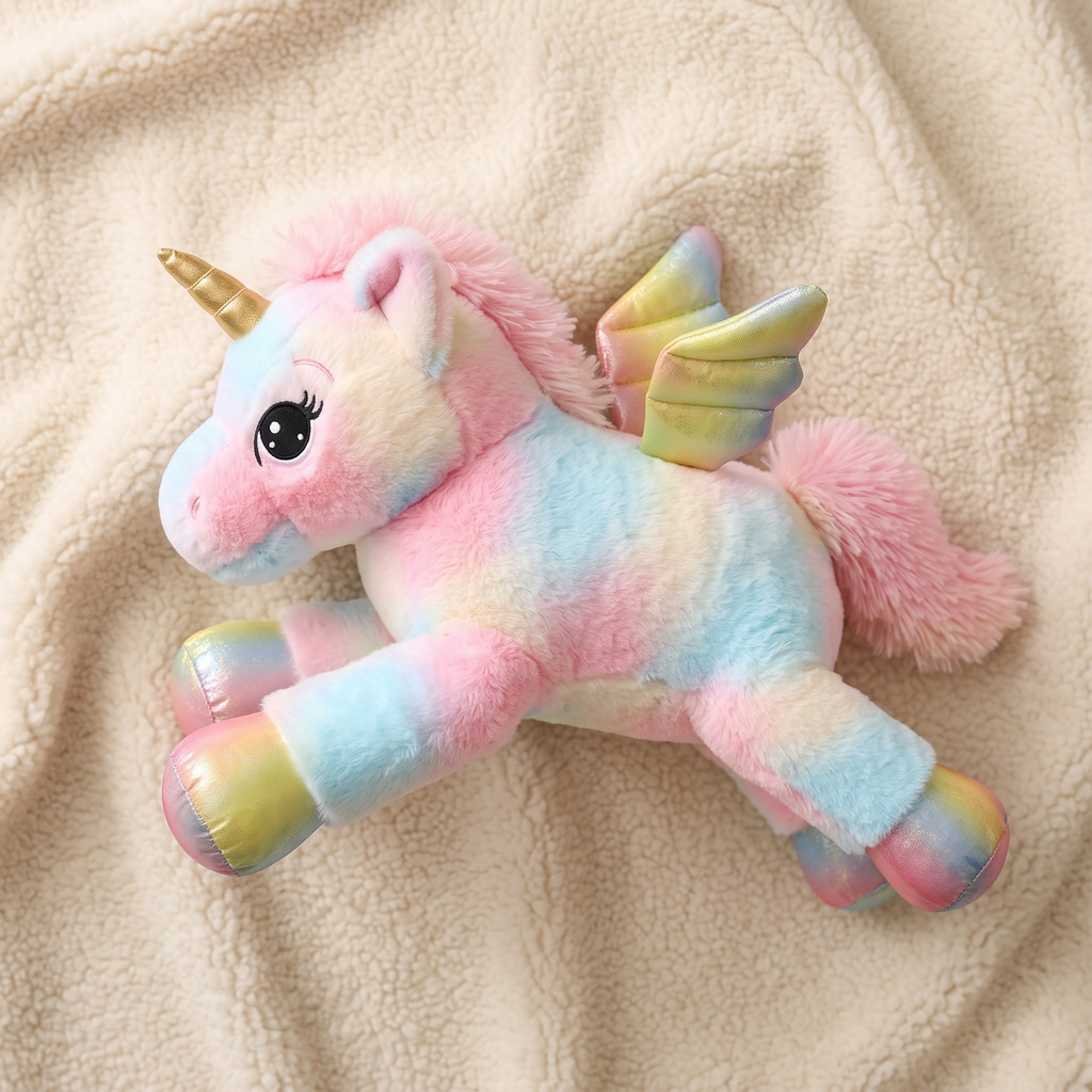 Licorne Géante Peluche Arc-en-Ciel Pastel 60 cm