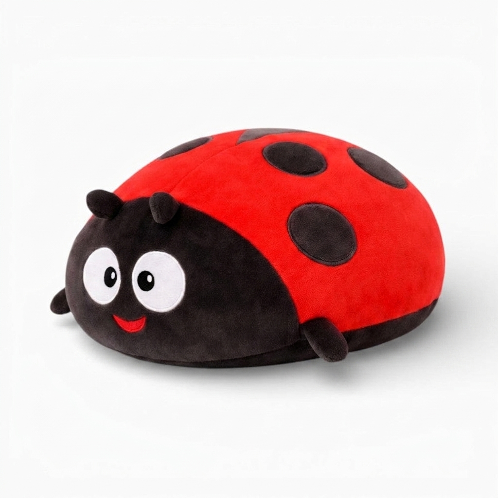 Peluche Coccinelle Rouge et Noir à Pois