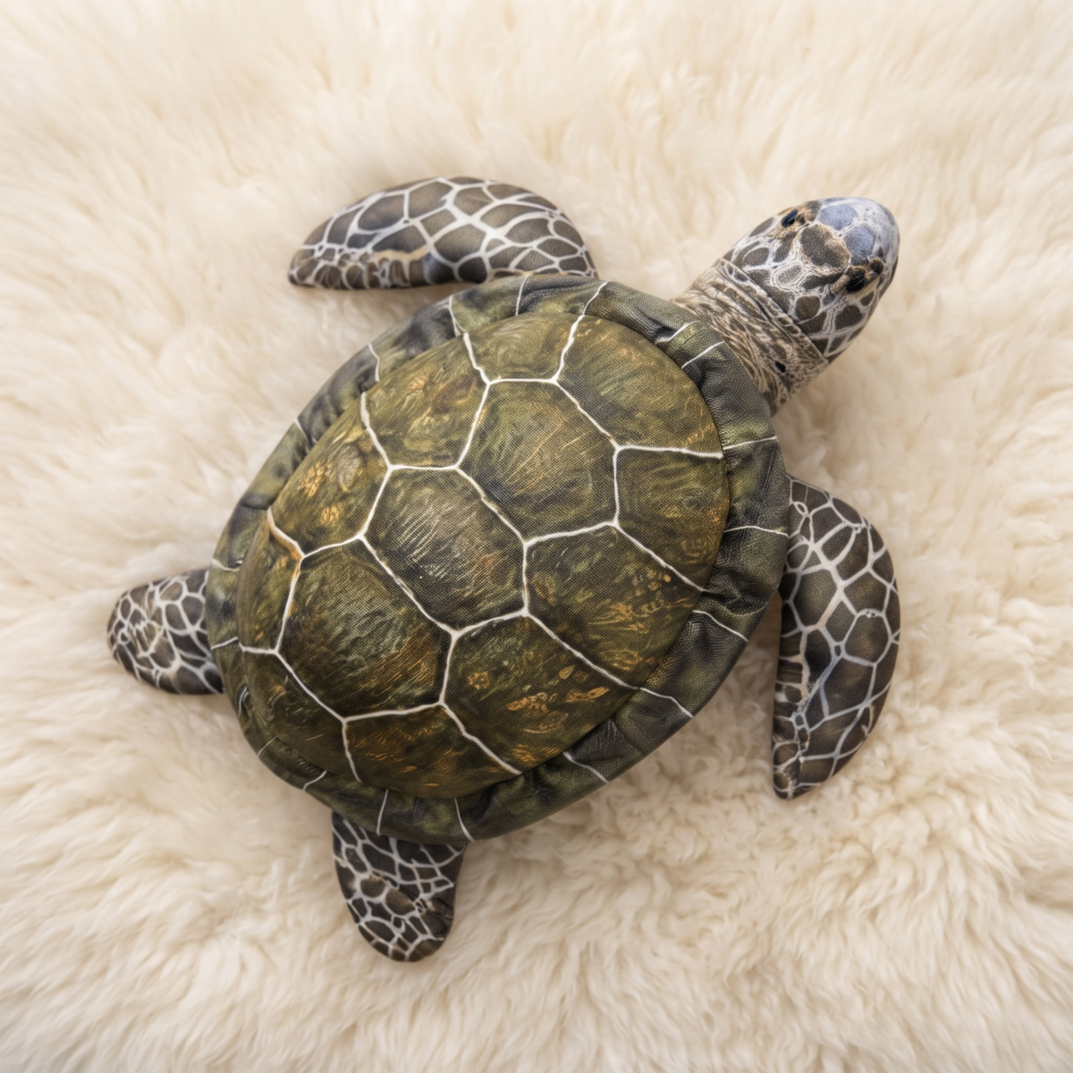 Peluche Tortue Marine Réaliste Grise