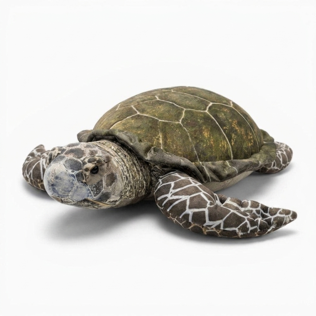 Peluche Tortue Marine Réaliste Grise