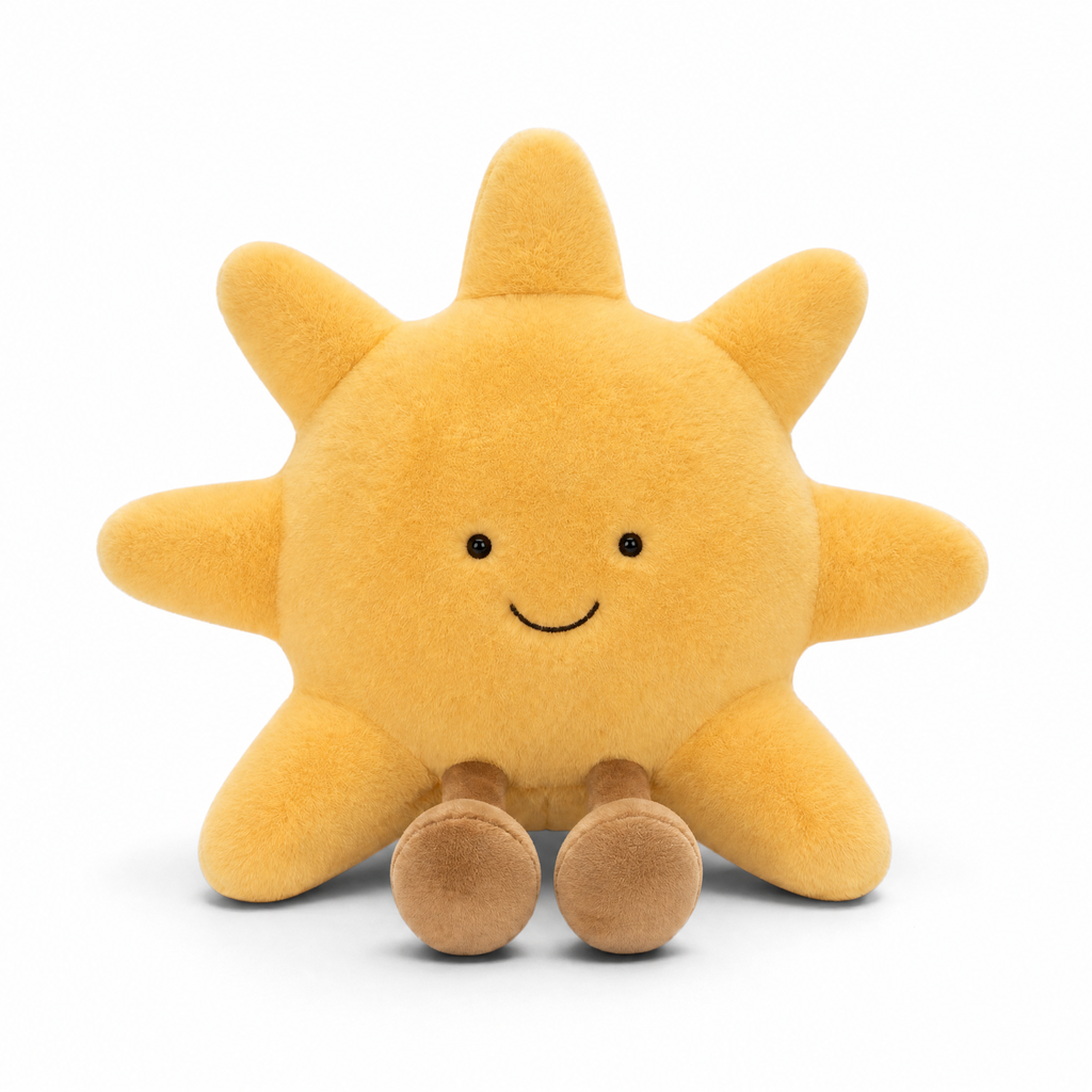 Peluche Soleil Souriant en Velours Doux