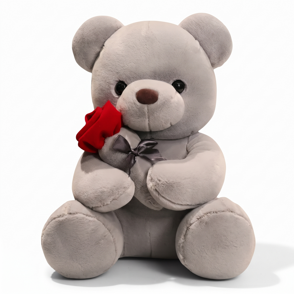 Nounours Saint-Valentin avec Rose Rouge
