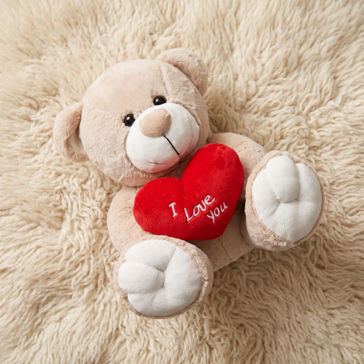 Ours Peluche Cœur I Love You - Beige 33cm