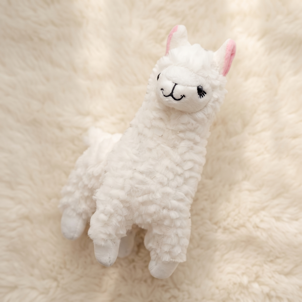 Peluche Alpaga à Poils Longs Bouclés