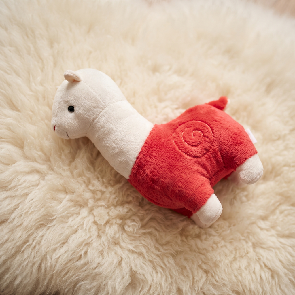 Peluche Alpaga Rouge 28cm Câline