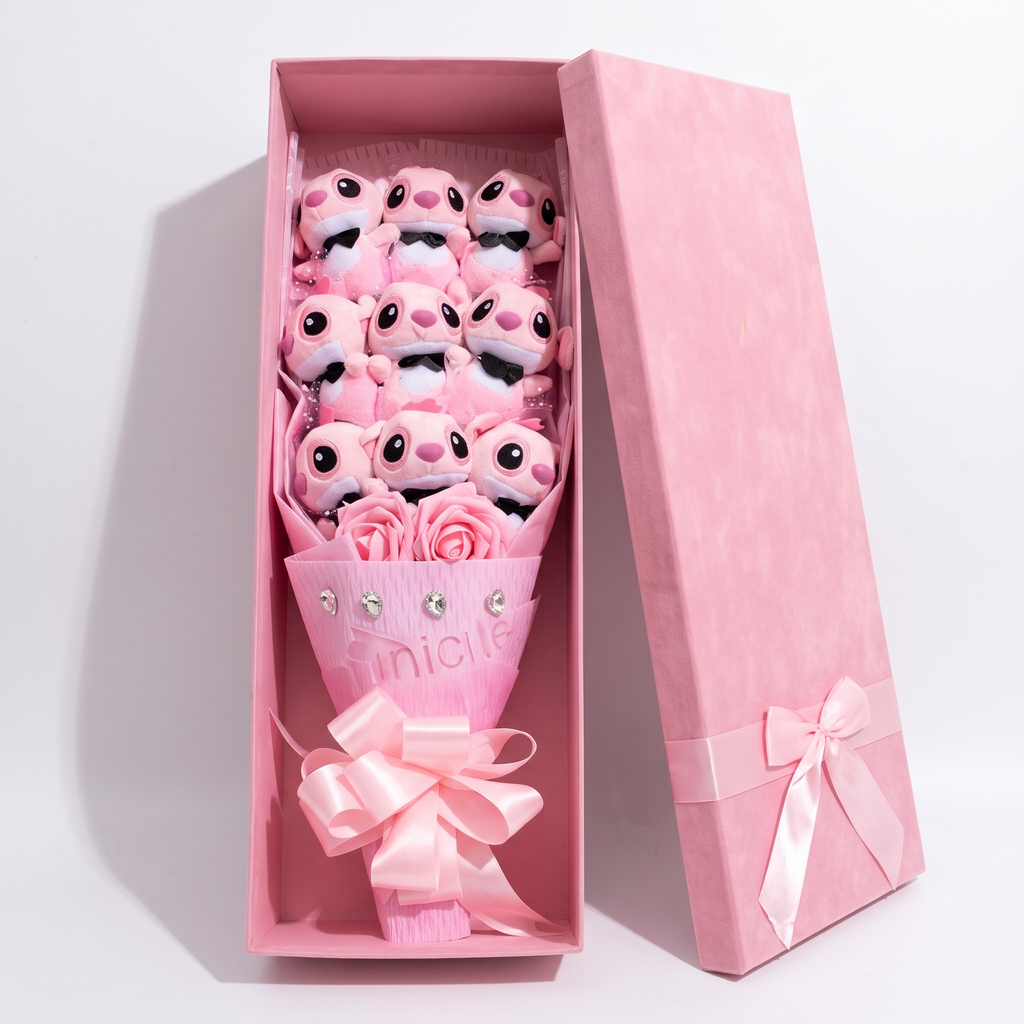 Peluche Angel Bouquet Romantique 9 Pièces