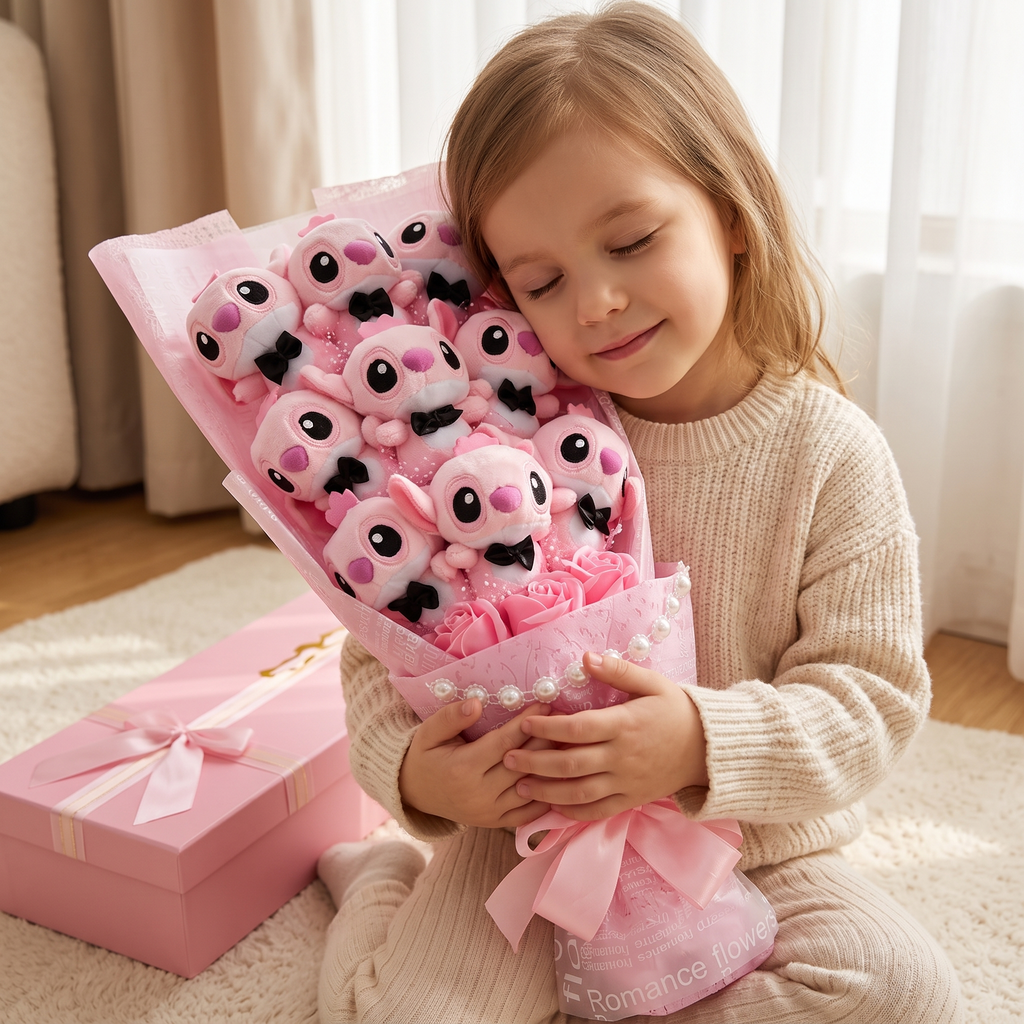 Peluche Angel Bouquet Romantique 9 Pièces