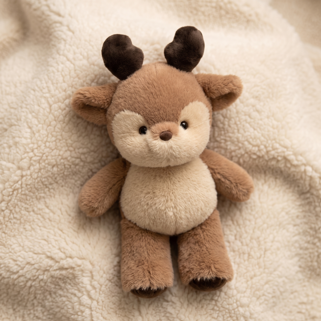 Peluche Cerf Bois Marron Doux