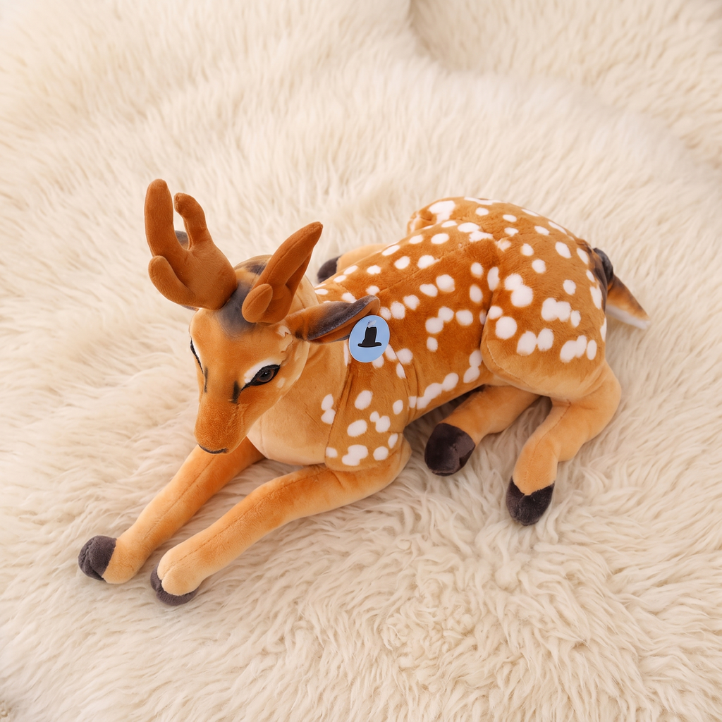 Peluche Cerf Géante avec Taches Blanches