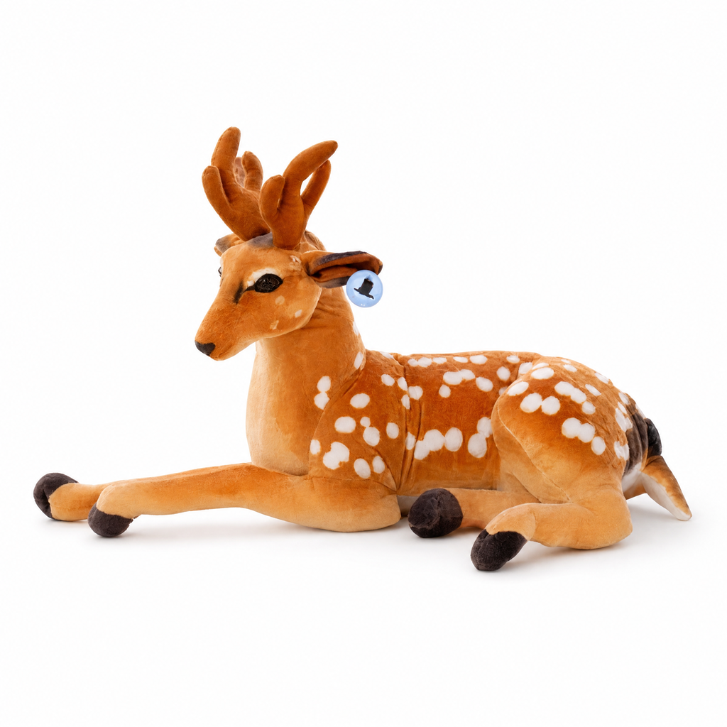 Peluche Cerf Géante avec Taches Blanches