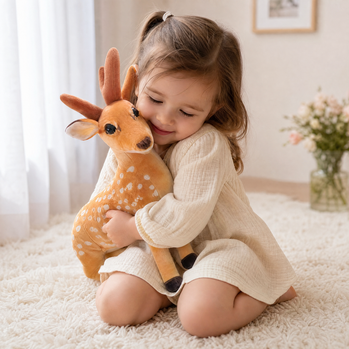 Peluche Cerf Réaliste Moucheté