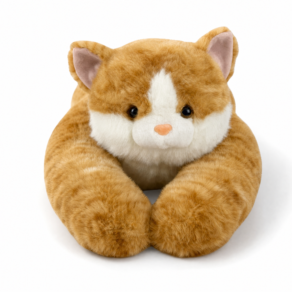Peluche Chat Lestée Réconfortante Roux ou Gris