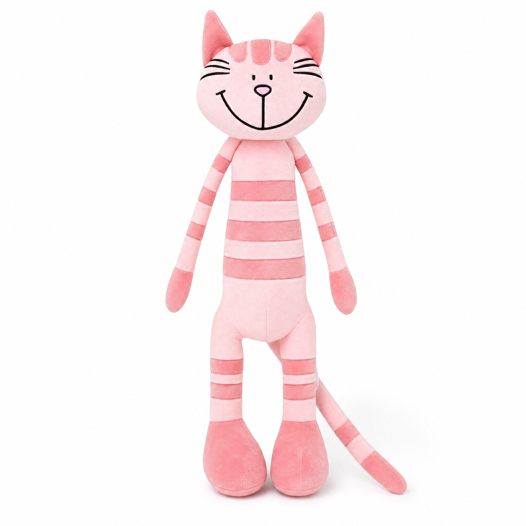 Peluche Chaton Rose Tigré aux Longues Pattes