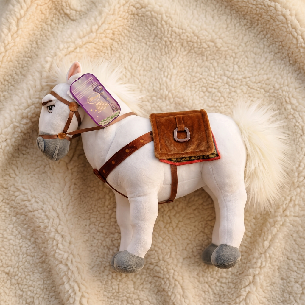 Peluche Cheval Blanc Maximus avec Harnais