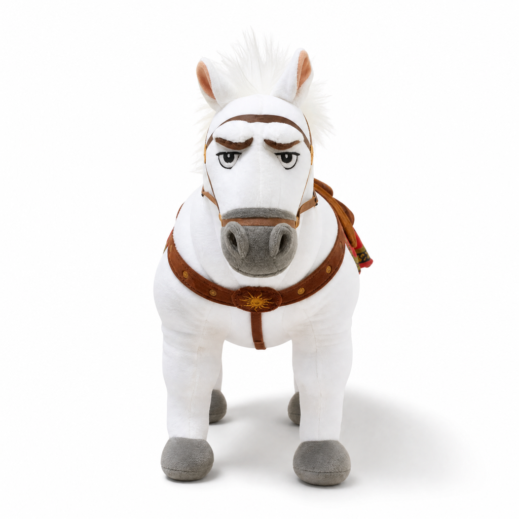 Peluche Cheval Blanc Maximus avec Harnais