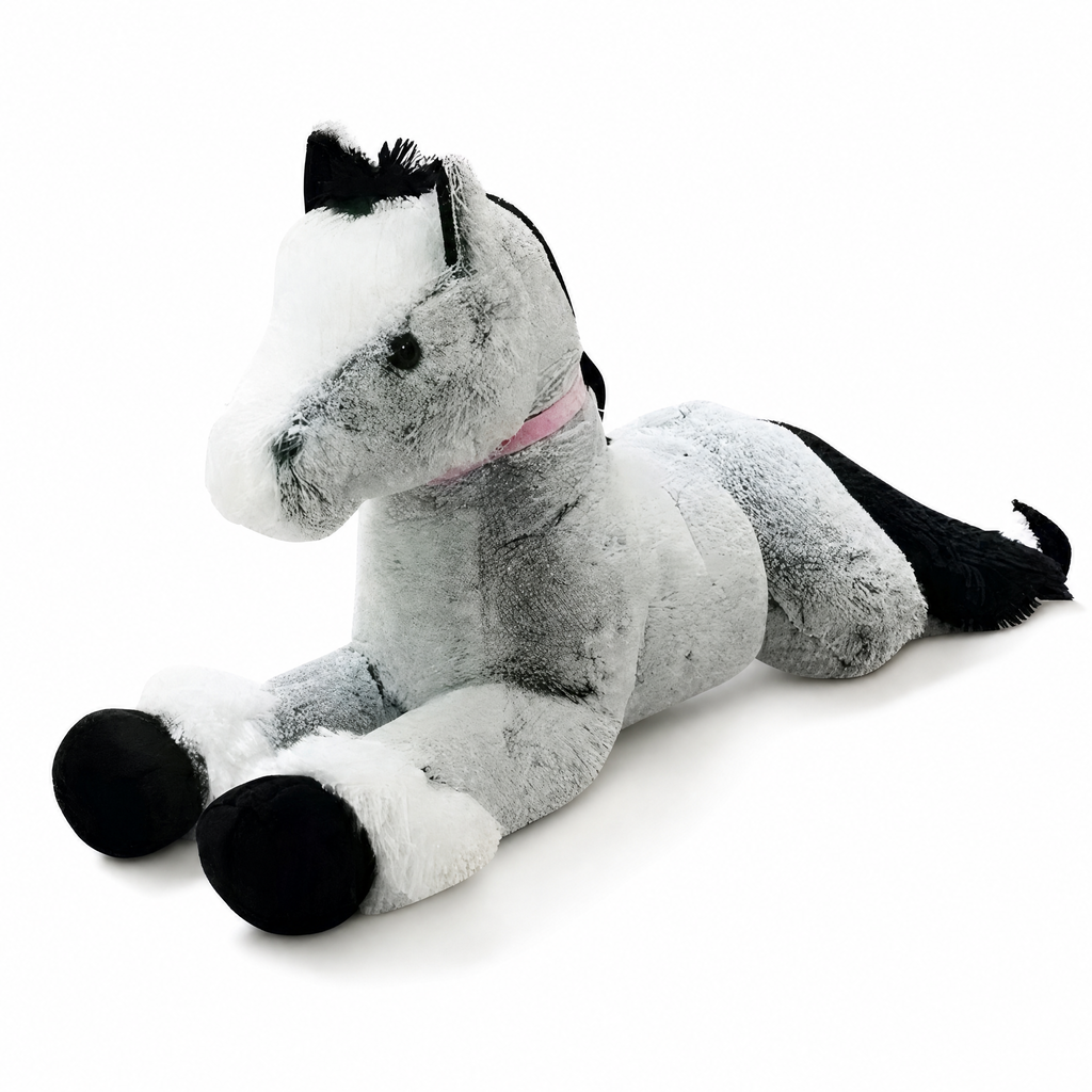 Peluche Cheval Géante Gris Bleu 90cm